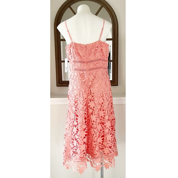 Eliza J. Asymmetric Hem Lace Dress in Pink, Size 12 New w/Tag - Picture 5 of 10